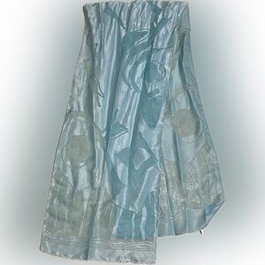 🍄 Scarf Wrap Two Tone Pattern Boarder Sheer Shawl Accessory